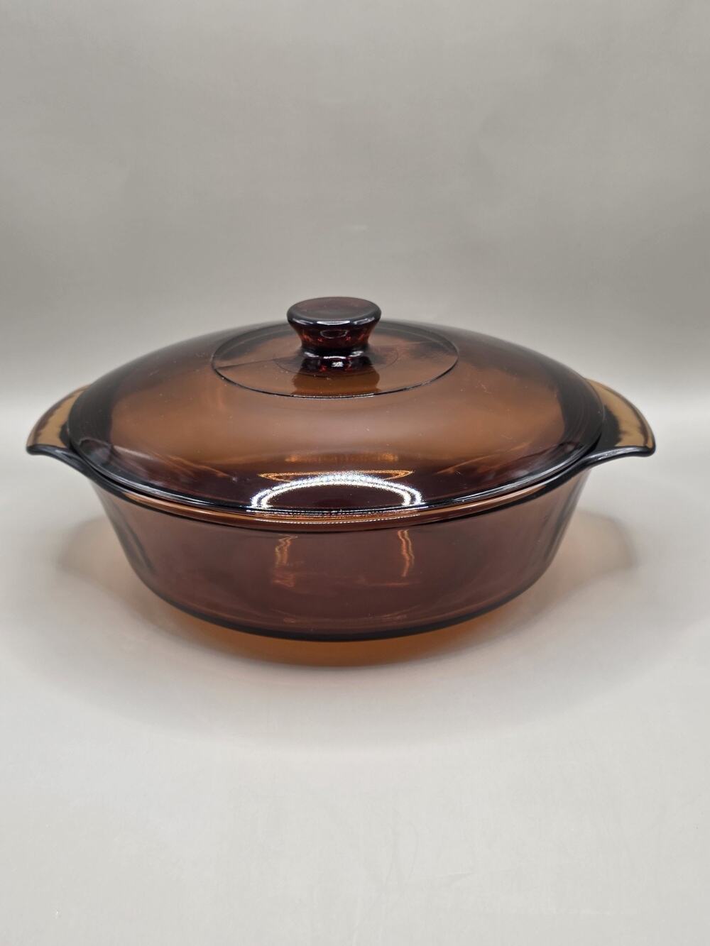 Vintage Anchor Hocking Harvest Amber Glass Casserole Dish with Lid Ovenware
